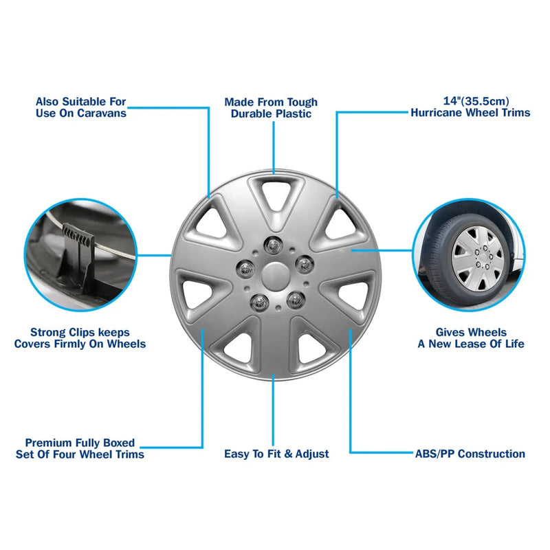 Streetwize Hurricane Wheel Covers x 4 14"