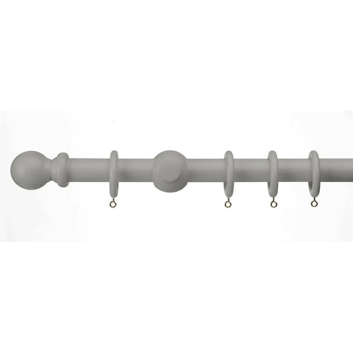 Woodside 28mm Ball Wood Pole Matt Grey 180cm