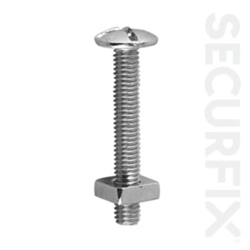 Securfix Roof Bolt Zinc Plated M6X25mm 50 Pack