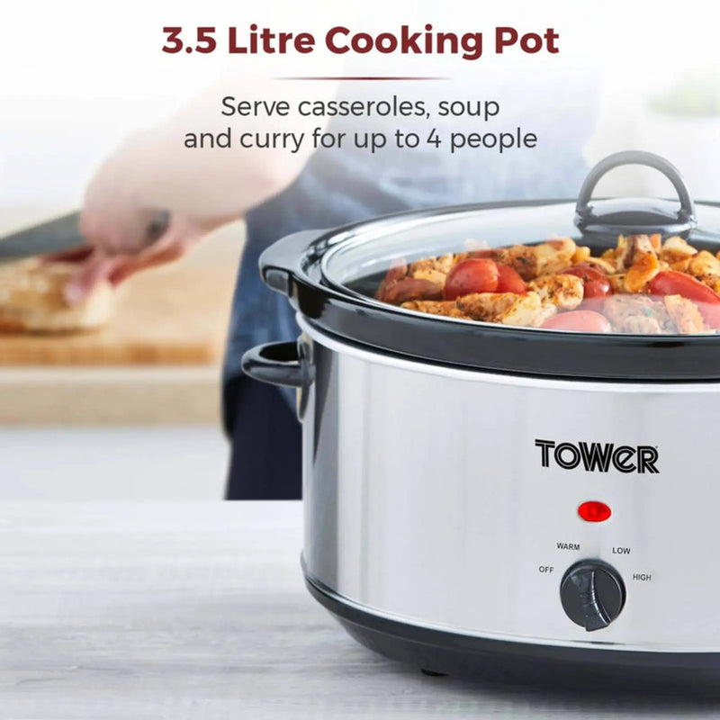 Tower Stainless Steel Slow Cooker 3.5L