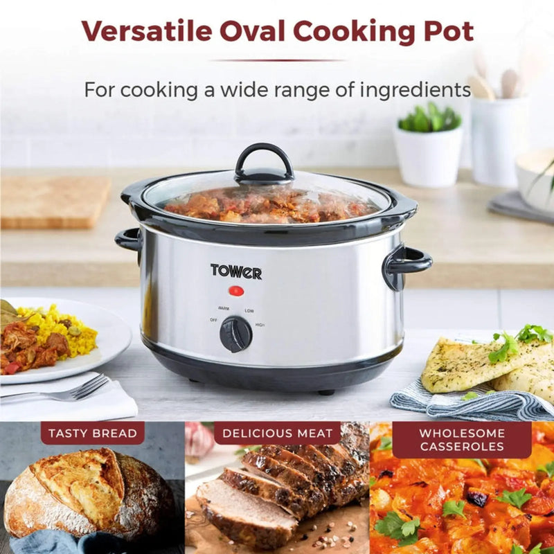 Tower Stainless Steel Slow Cooker 3.5L