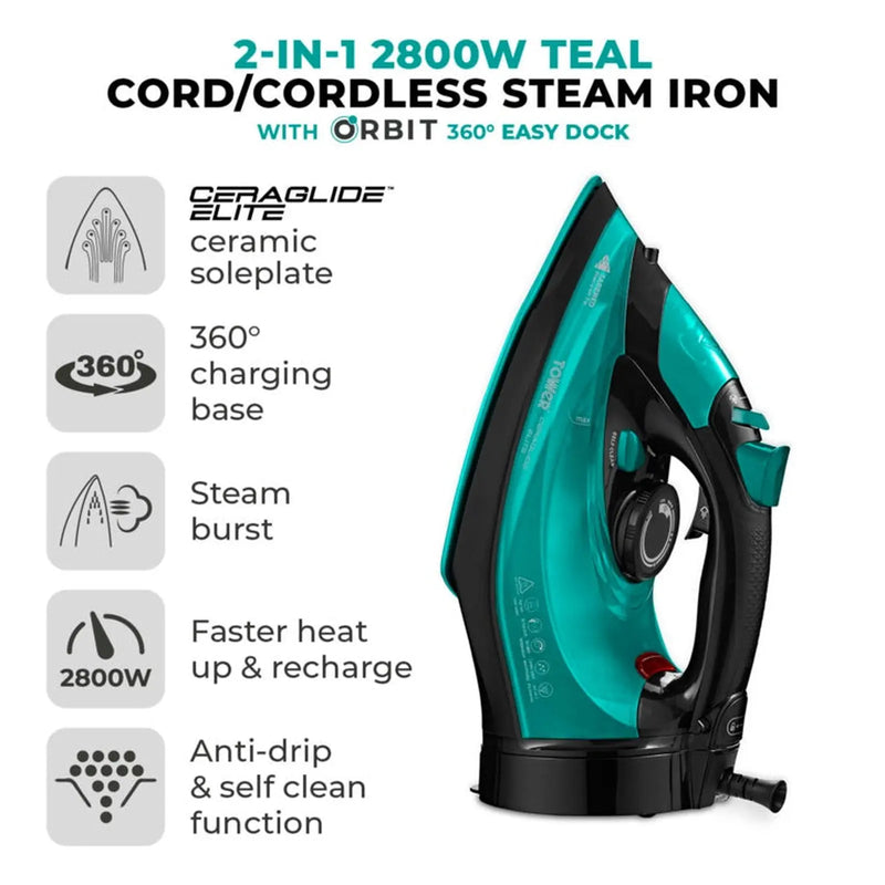 Tower Ceraglide Iron Cord /Cordless Teal 2800w
