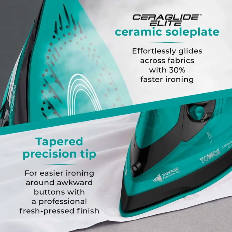 Tower Ceraglide Iron Cord /Cordless Teal 2800w