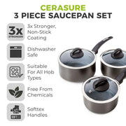 Tower Stainless Steel Saucepan Set 3 Piece