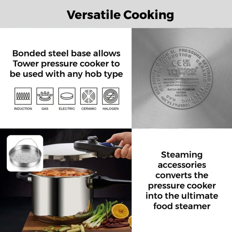 Tower Pressure Cooker 22cm 6L