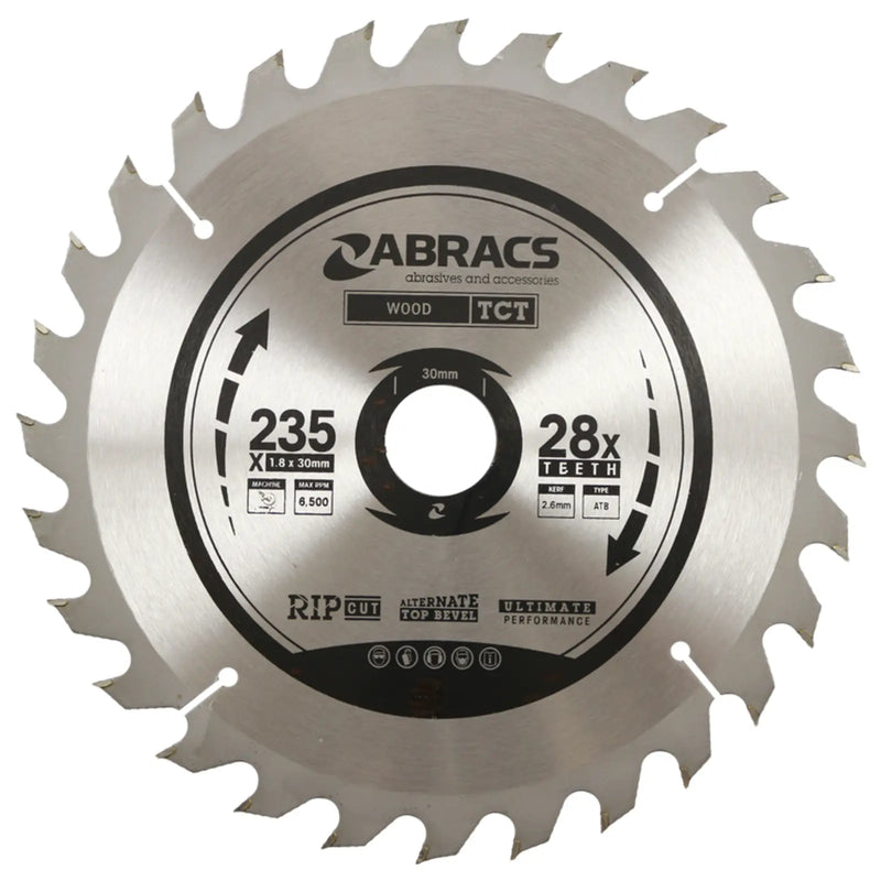 Abracs Mitre Saw Blade 235mm x 30mm x 28t 240v