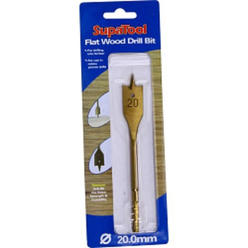 SupaTool Titanium Coated Flat Wood Drill Bits 20mm