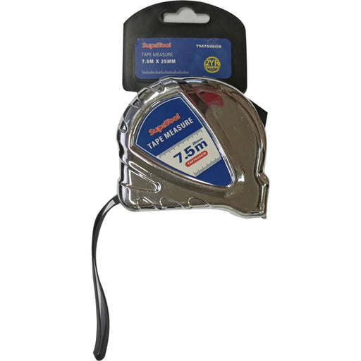 SupaTool Chrome Plated Tape Measure 7.5m x 25mm