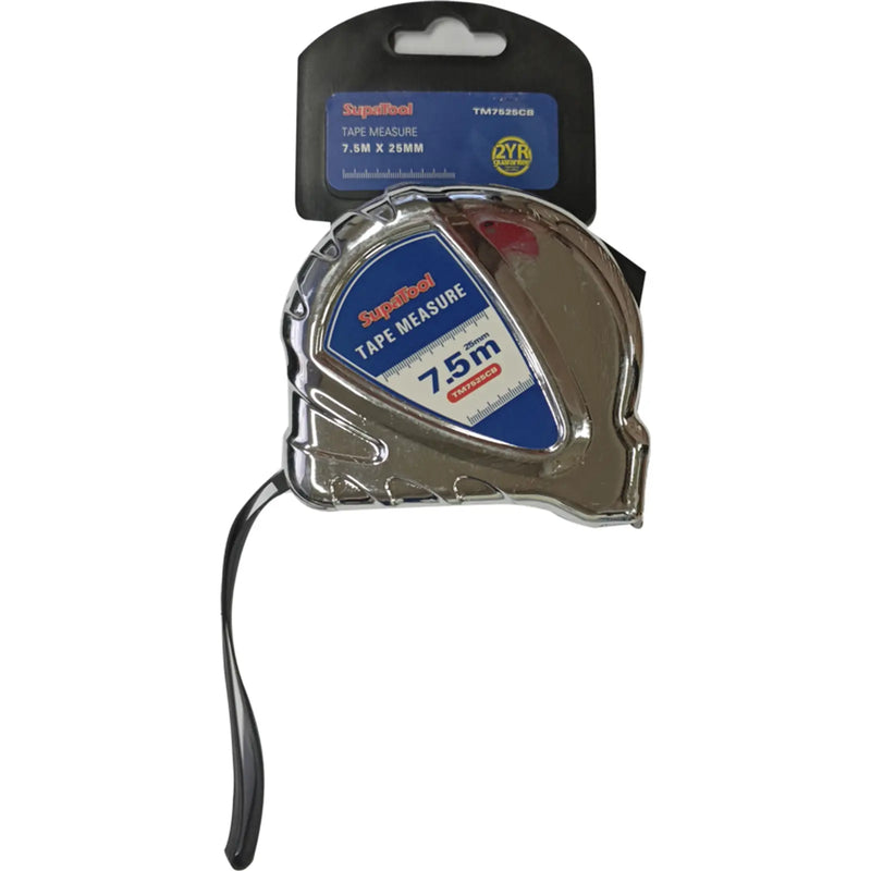 SupaTool Chrome Plated Tape Measure 7.5m x 25mm