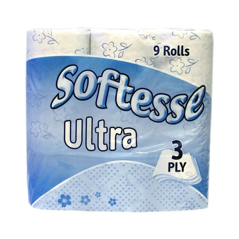 Softesse 3 Ply Ultra White Toilet Rolls 9 Pack