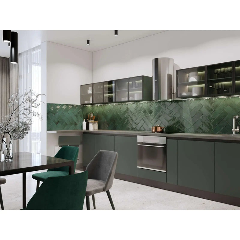 Golden Tile Vintage Ceramic Wall Tile 300 x 100 x 7mm 0.84m2 Green