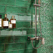 Golden Tile Vintage Ceramic Wall Tile 300 x 100 x 7mm 0.84m2 Green