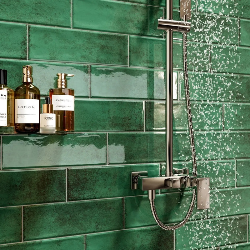Golden Tile Vintage Ceramic Wall Tile 300 x 100 x 7mm 0.84m2 Green