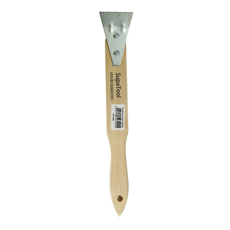 SupaTool 4 Row Wire Brush & Scraper With Oak Handle