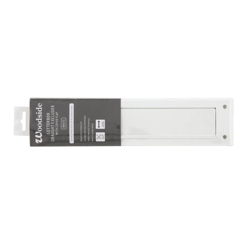 Woodside Letterbox Draught Excluder With Cover White
