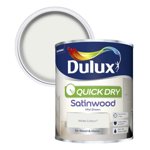 Dulux Quick Dry Satinwood 750ml White Cotton