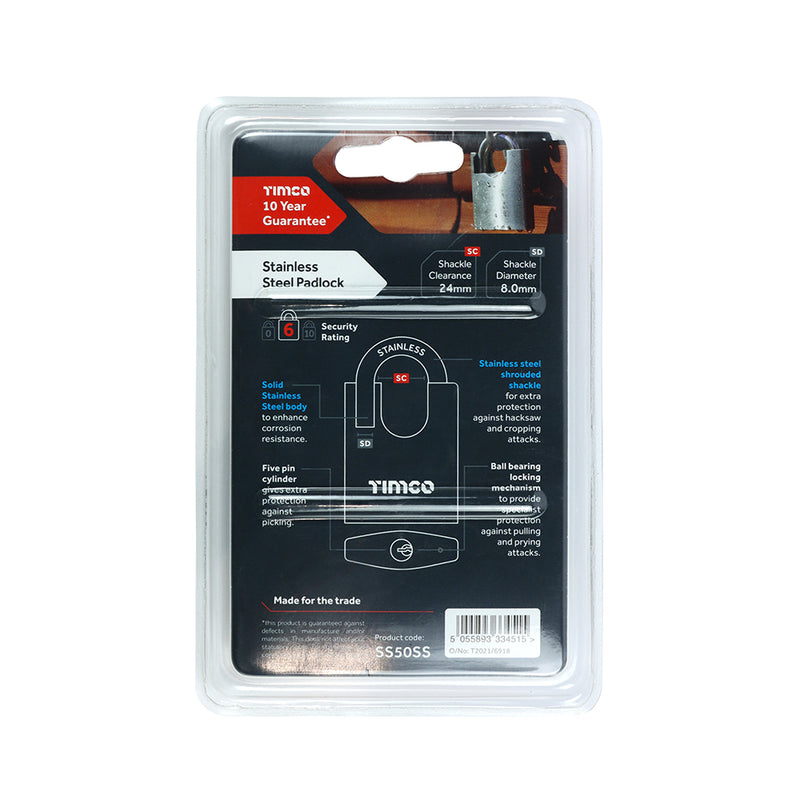 TIMCO Stainless Steel Padlock