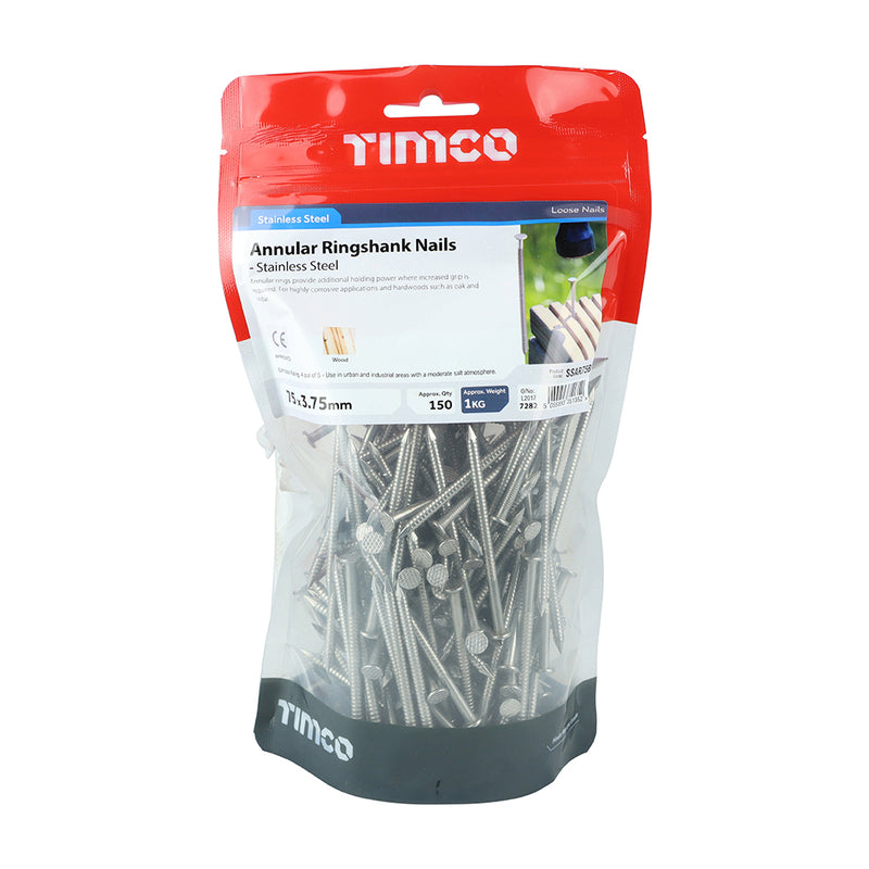 TIMCO Annular Ringshank Nails A2 Stainless Steel