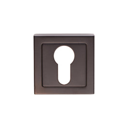Escutcheon - Euro Profile - Push-On Square Rose - Matt Black