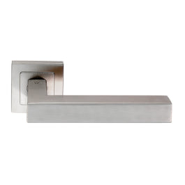 Alvar Lever On Sprung Push-On Square Rose - Satin Stainless Steel