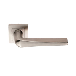 Plaza Lever On Sprung Push-On Square Rose - Satin Stainless Steel
