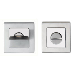Turn & Release - 5Mm Spindle - Push-On Square Rose - Bright Stainless Steel/Satin Stainless Steel