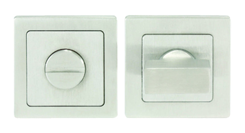 Turn & Release - 5Mm Spindle - Push-On Square Rose - Satin Stainless Steel