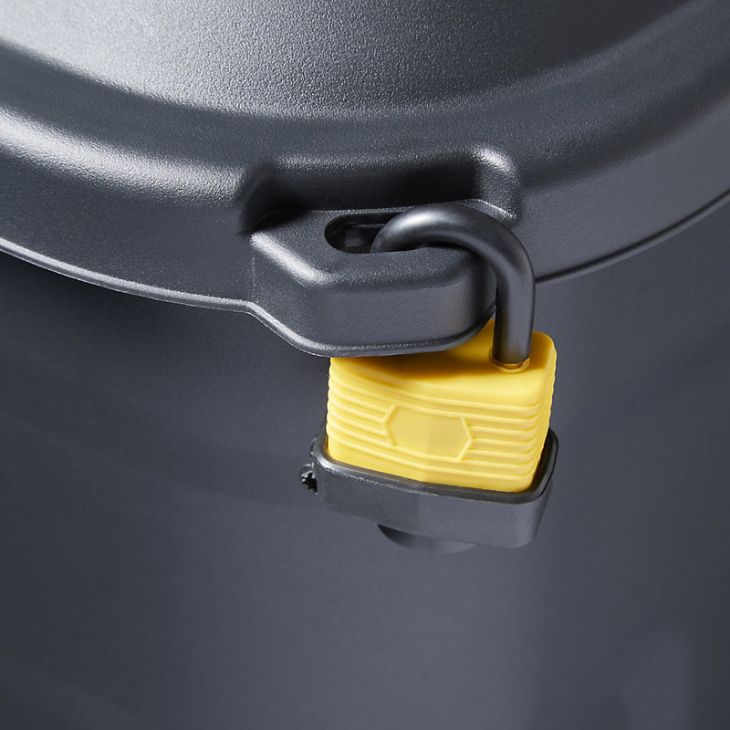 Strata Heavy duty Black 175L Stackable Wheeled Storage trunk with Lid