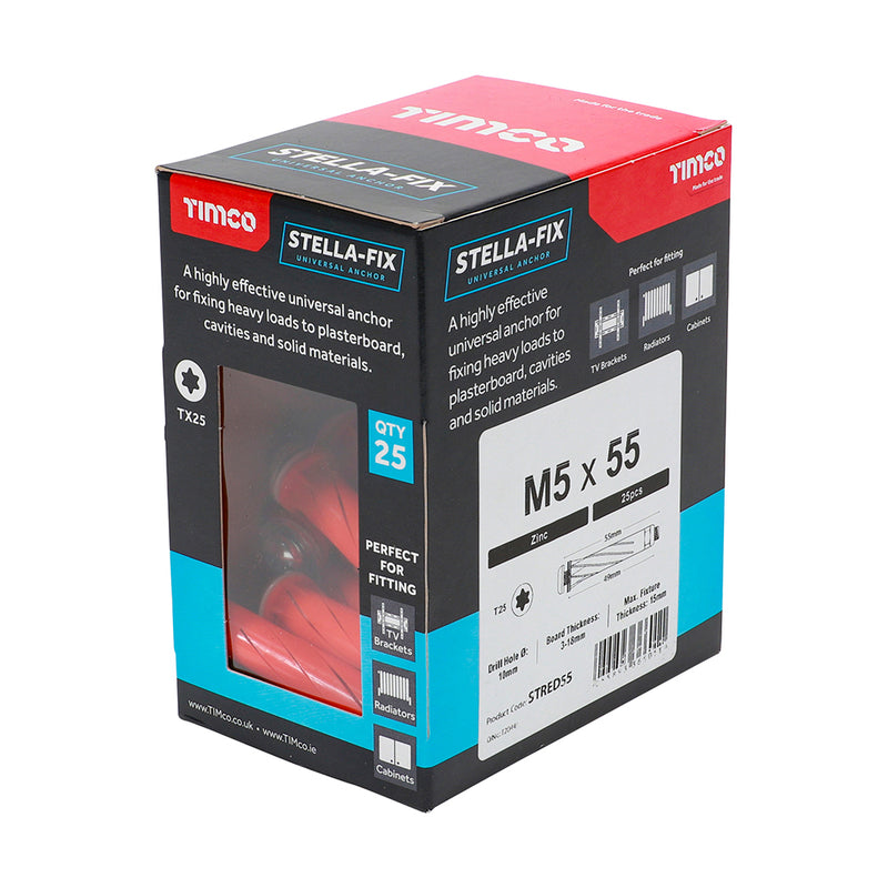TIMCO Stella-Fix Universal Cavity & Wall Anchors - M5 x 55