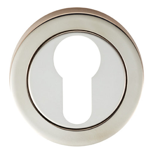 Escutcheon - Euro Profile - Screw-On Round Rose - Bright Stainless Steel 52 x 7