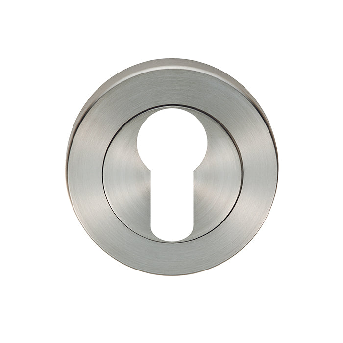Escutcheon - Euro Profile - Screw-On Round Rose - Grade 316 - Satin Stainless Steel 52 x 7