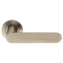 Parigi Lever On Sprung Screw-On Round Rose - Satin Stainless Steel