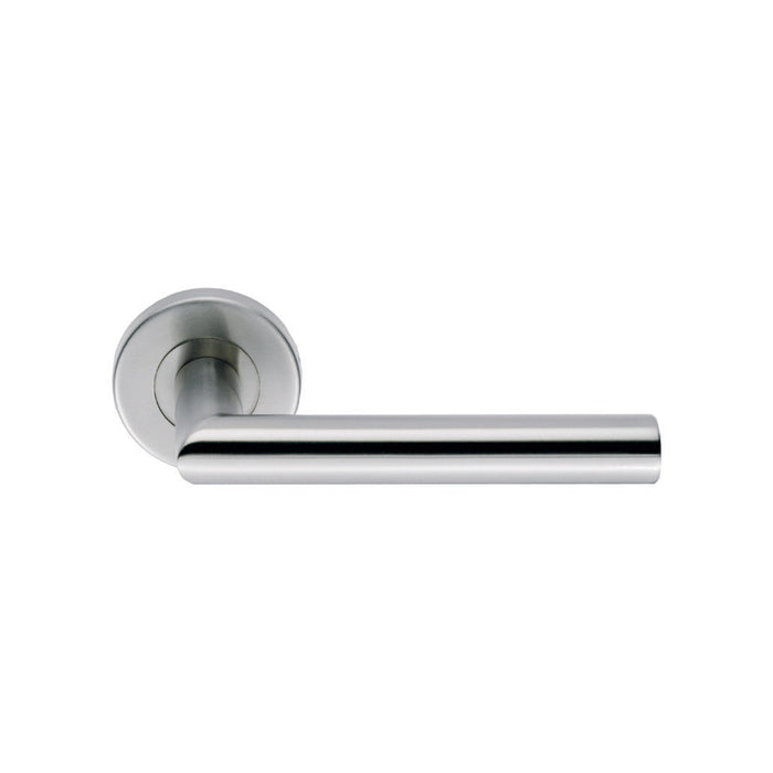 Treviri Grade 4 Lever On Sprung Screw-On Round Rose - Grade 316 - Satin Stainless Steel