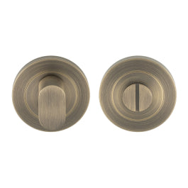 Turn & Release - 5Mm Spindle - Screw-On Round Rose - Antique Brass