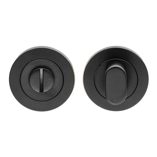 Turn & Release - 5Mm Spindle - Screw-On Round Rose - Matt Black