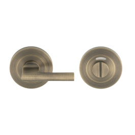 Large Turn & Release - 5Mm Spindle - Screw-On Round Rose With Indicator - Antique Brass