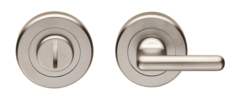 Large Turn & Release - 5Mm Spindle - Screw-On Round Rose - Satin Chrome