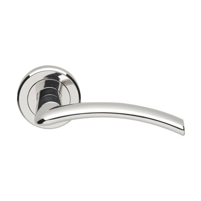 Tres Lever On Sprung Push-On Round Rose - Polished Chrome 52 MM DIA