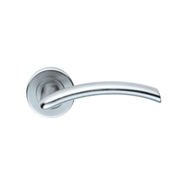 Tres Lever On Sprung Push-On Round Rose - Satin Chrome 52 MM DIA