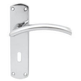 Serozzetta Tres Lever On Backplate - Lock 57Mm C/C - Polished Chrome 42MM X 170MM