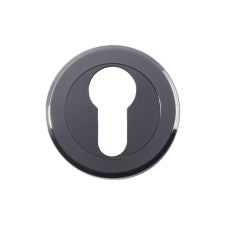 Escutcheon - Euro Profile - Screw-On Round Rose - Black Nickel 52MM