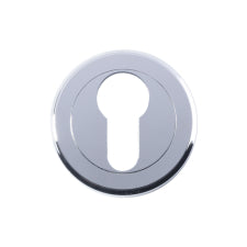 Escutcheon - Euro Profile - Screw-On Round Rose - Polished Chrome 52MM