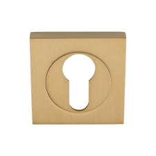 Escutcheon - Euro Profile - Square Rose - Satin Brass