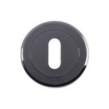 Escutcheon - Lock Profile - Screw-On Round Rose - Black Nickel 52MM