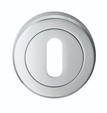 Escutcheon - Lock Profile - Screw-On Round Rose - Polished Chrome 52MM