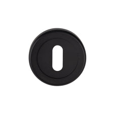 Escutcheon - Lock Profile - Screw-On Round Rose - Matt Black