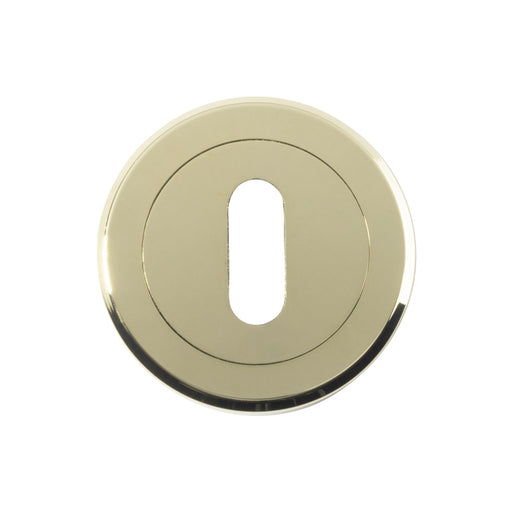 Escutcheon - Lock Profile - Screw-On Round Rose - Stainless Brass 52MM