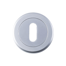 Escutcheon - Lock Profile - Screw-On Round Rose - Satin Chrome 52MM