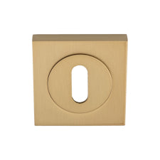 Escutcheon - Lock Profile - Square Rose - Satin Brass