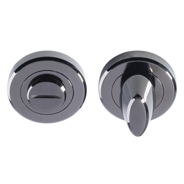 Turn & Release - 5Mm Spindle - Screw-On Round Rose - Black Nickel 52MM